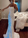 Sparkly Halter Mermaid Sequins White Long Evening Prom Dress Online, OL417