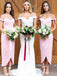 Simple Off the Shouder Column Ankle Length Satin Bridesmaid Dresses Online, BG169