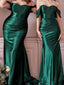 Simple Off the Shoulder Marmaid Dark Green Long Evening Prom Dress Online, OL428