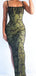 Popular Elegant Mermaid Spaghetti Straps Green Evening Prom Dress with Side Slit, OL454