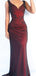 New Mermaid V-neck Vintage Black Red Long Evening Prom Dress Online, OL447