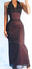 Elegant Mermaid Halter Black Red Evening Long Formal Prom Dress Online, OL451