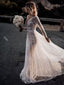 Sparkly Illusion Long Sleeves Sequins Wedding Dresses Online,WD787