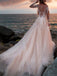 Gorgeous Long Sleeves Applique A-line Tulle White Wedding Dresses Online,,WD790
