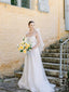 Elegant Spaghetti Straps Bowknot A-line Tulle Wedding Dresses,WD794