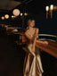 Elegant Sweetheart Strapless Mermaid Taupe Satin Long Prom Dresses Online, OL351