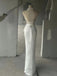 Elegant Halter Mermaid Beading Sleeveless White Long Prom Dresses with Belt, OL352
