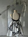 Elegant A-line Flower Butterfly Black Short Homecoming Dresses, CM009