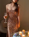 Sparkly Spaghetti Straps Mermaid Sequins Long Prom Dresses with Side Slit, OL371