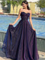 Elegant Spaghetti Straps A-line Tulle Long Prom Dresses Online, OL370