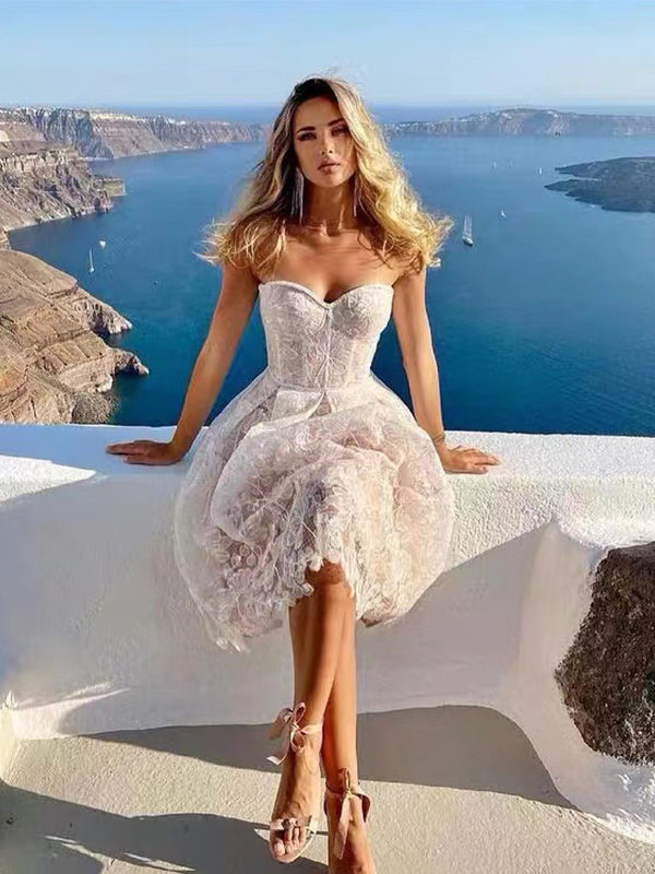 Elegant Sweetheart Applique A-line Short Homecoming Dresses, CM011