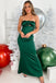 Sexy Dark-Green Strapless Mermaid Floor-Length Satin Bridesmaid Dresses Online, BG191
