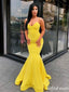 Sexy Yellow Mermaid Strapless Sweetheart Evening Long Formal Prom Dress Online, OL476