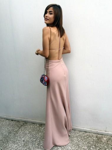 Sexy Simple Backless Spaghetti Straps Long Evening Prom Dresses, 17585