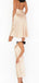 Champagne Halter Open Back Sexy Unique Sleeveless Bridesmaid Dresses, BG053