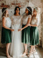 Two-Pieces Knee-Length Short Sleeves Modest Bridesmaid Dresses, BG070