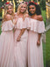 Chiffon Long  Off-Shoulder Bridesmaid Dresses, BG082