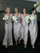 A-line V-neck Chiffon Floor-Length Simple Bridesmaid Dresses, BG087
