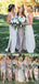 Simple Cheap Chiffon Spaghetti Strap Side Split Long Bridesmaid Dresses, WG100