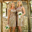 Mismatched Gold Sequin One Shoulder Shinning Cheap Bridesmaid Dresses, WG122