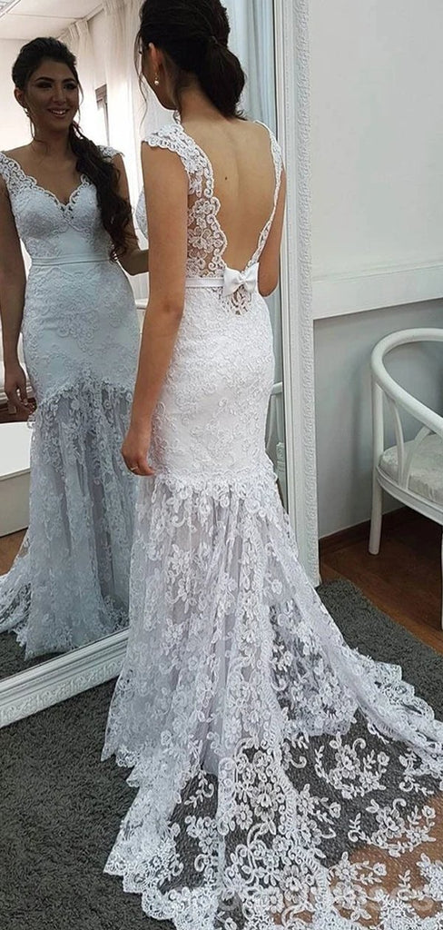 Sexy Backless Lace Mermaid Wedding Dresses Online, Cheap Bridal Dresses, WD623