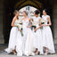 Gorgeous White Lace Mismatched Styles Hi Lo Pretty Bridesmaid Dresses, WG199