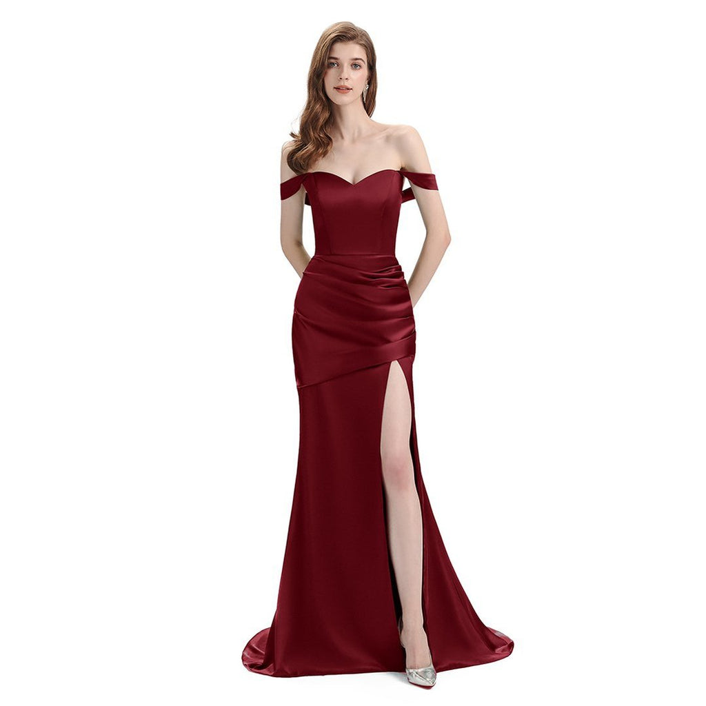 Mismatched Burgundy Mermaid Cheap Bridesmaid Dresses Online, WG813