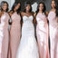 Halter Blush Pink Mermaid Cheap Long Bridesmaid Dresses Online, WG362