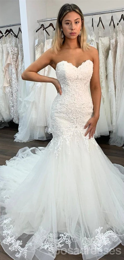 Sweetheart Lace Mermaid Wedding Dresses Online, Cheap Bridal Dresses, WD632