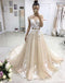 Short Sleeve Lace Bodice Gold Belt A line Long Evening Prom Dresses, Popular Cheap Long Custom Party Prom Dresses, 17334