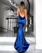 Royal Blue Sexy Backless Mermaid Long Evening Prom Dresses, Popular Cheap Long 2018 Party Prom Dresses, 17272