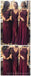 Dark Red Mimsatched Cheap Long Bridesmaid Dresses Online, WG203