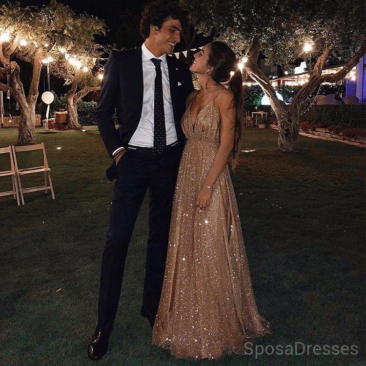 Sexy Backless Spahgetti Straps Halter Long Evening Prom Dresses, Cheap Custom Sweet 16 Dresses, 18477