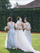 Mismatched Chiffon Blue Lace Bodice Cheap Bridesmaid Dresses Online, WG672