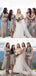 V-neck Off-Shoulder Unique Sleeveless Bridesmaid Dresses, BG063