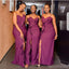 Mismatched Purple Side Slit Cheap Long Cheap Bridesmaid Dresses Online, WG675