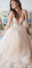 V Neck Simple Tulle A-line Cheap Wedding Dresses, Mermaid Wedding Gown, WD702