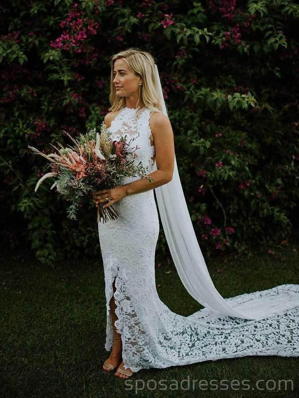 Sexy Lace Open Back Mermaid Wedding Dresses Online, Cheap Bridal Dresses, WD537