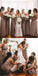 Floor-length V-neck Spaghetti Straps Sexy Unique Sleeveless Bridesmaid Dresses, BG047