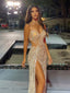 Spathetti Straps Mermaid Long Prom Dresses with Sequins, BG058