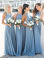 Formal Floor Length Halter Backless Bridesmaid Dresses, BG124