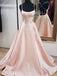 Simple A-line Pink Long Prom Dresses with Cross Back, BG169