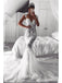 Spaghetti Straps Backless V-neck Long Mermaid Wedding Dresses,WD733