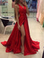 Long Sexy Slit Red Prom Dresses, OL157