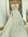 A-line Straps White Lace Prom Dresses, OL219