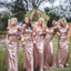 Mismatched Sequin Sheath Sleeveless Cheap Long Bridesmaid Dresses Online, WG815