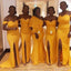 Mismatched Mermaid Yellow Sleeveless Long Bridesmaid Dresses Online, WG835
