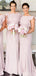 Simple Sheath Ruffle Cap Sleeves Cheap Long Bridesmaid Dresses Online, WG836