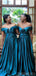A-line Off The Shoulder Soft Satin Long Bridesmaid Dresses Online, WG865
