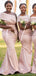 Mermaid One Shoulder Pink Long Bridesmaid Dresses Online, WG871